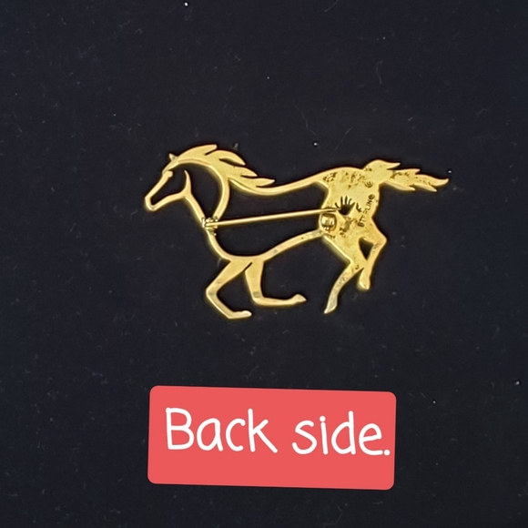 Horse pin silver and gold - Picture 4 of 10
